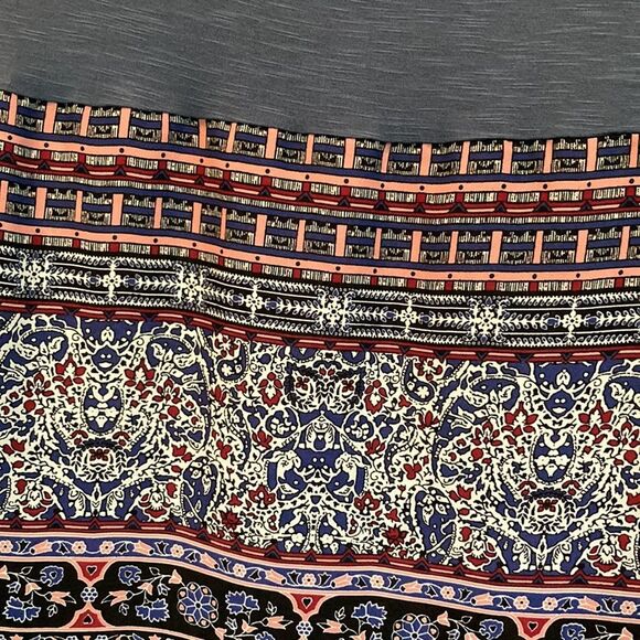 KNOX ROSE Patch Front Pocket Blouse Aztec Boho Womens Extra Small XS - Picture 11 of 14